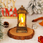 Christmas Lantern LED Warm Light Moving Santa Motif