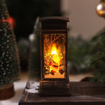 Christmas Lantern LED Warm Light Moving Santa Motif