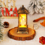 Christmas Lantern LED Warm Light Moving Santa Motif