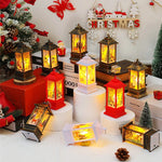 Christmas Lantern LED Warm Light Moving Santa Motif