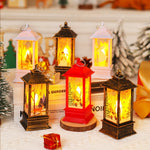 Christmas Lantern LED Warm Light Moving Santa Motif