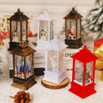 Christmas Lantern LED Warm Light Moving Santa Motif