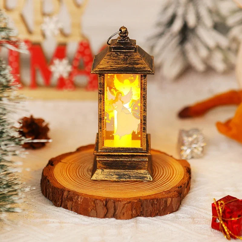Christmas Lantern Nostalgic Holiday Scene Energy-Efficient LED Durable Design