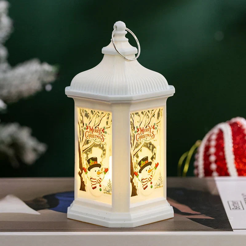 Christmas Lantern Nostalgic Scene Durable Hanging & Tabletop