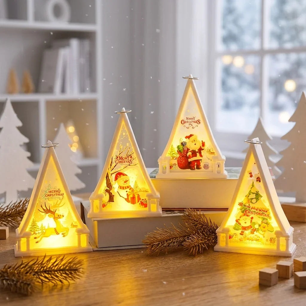 Christmas Lantern Reindeer Motif Battery Free