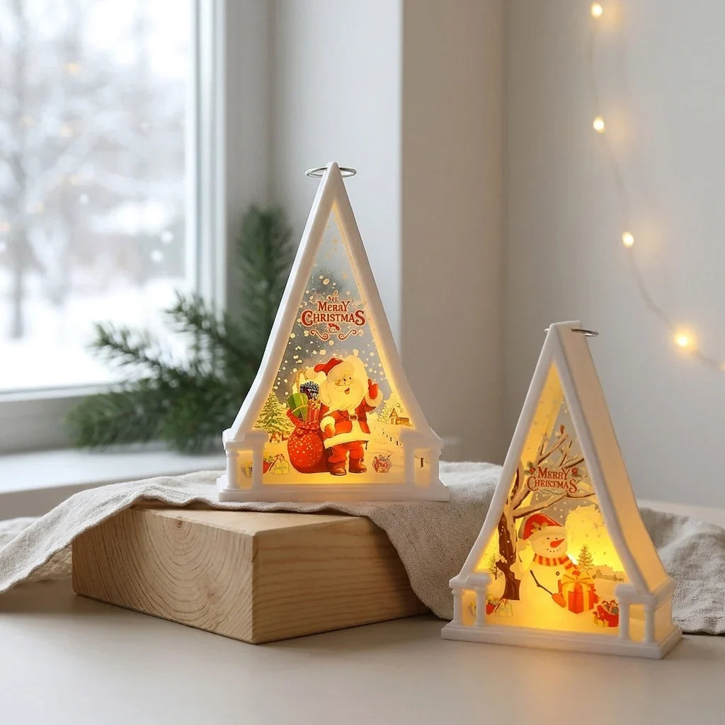 Christmas Lantern Reindeer Motif Battery Free