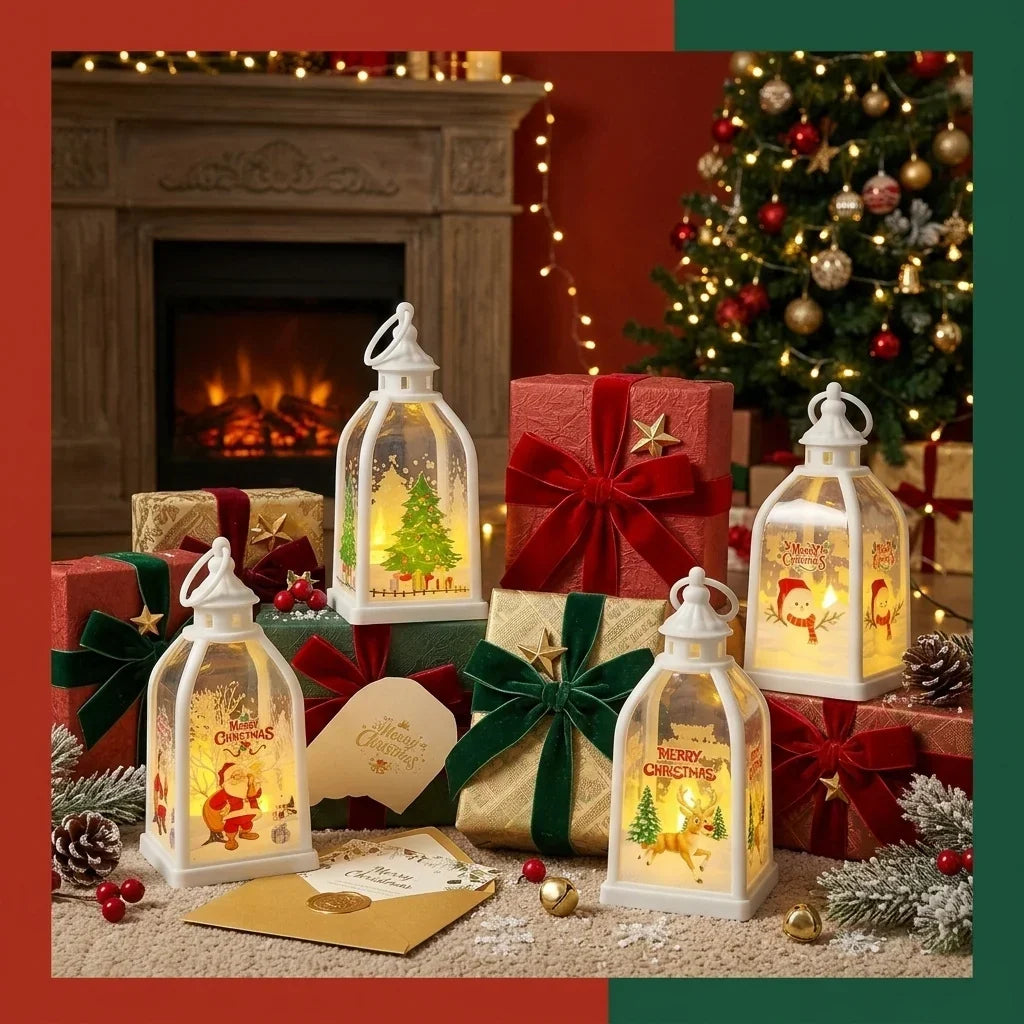 Christmas Lantern Santa Motif Soft Back Illumination
