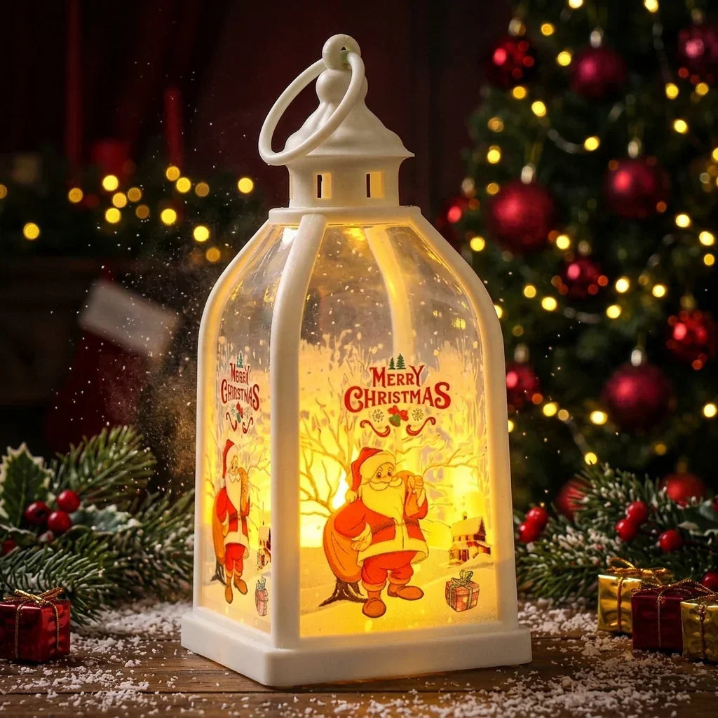 Christmas Lantern Santa Motif Soft Light