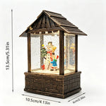 Christmas Lantern Snow Globe Built-In LED No Batteries