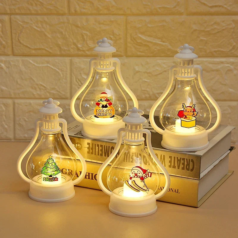 Christmas Lantern Snowman Motif Soft Glow Indoor & Outdoor