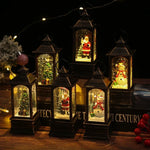 Christmas Lantern Snowman Motif Warm LED Tabletop