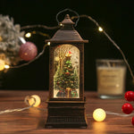 Christmas Lantern Snowman Motif Warm LED Tabletop
