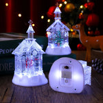 Christmas Lantern Snowman Scene Warm White LED Battery Free