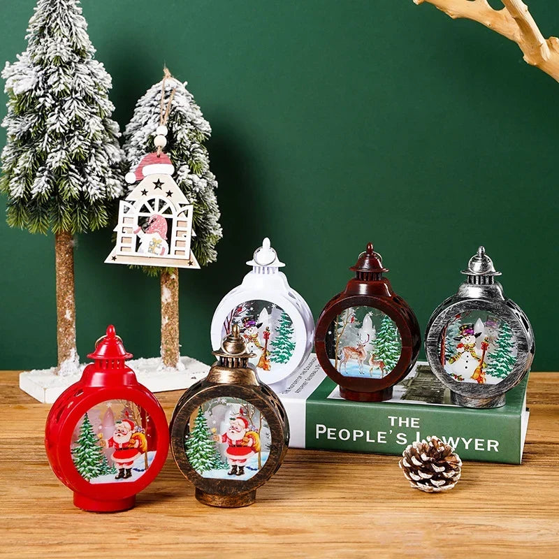 Christmas Lantern Soft LED Flameless Deer Scene