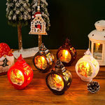 Christmas Lantern Soft LED Flameless Deer Scene