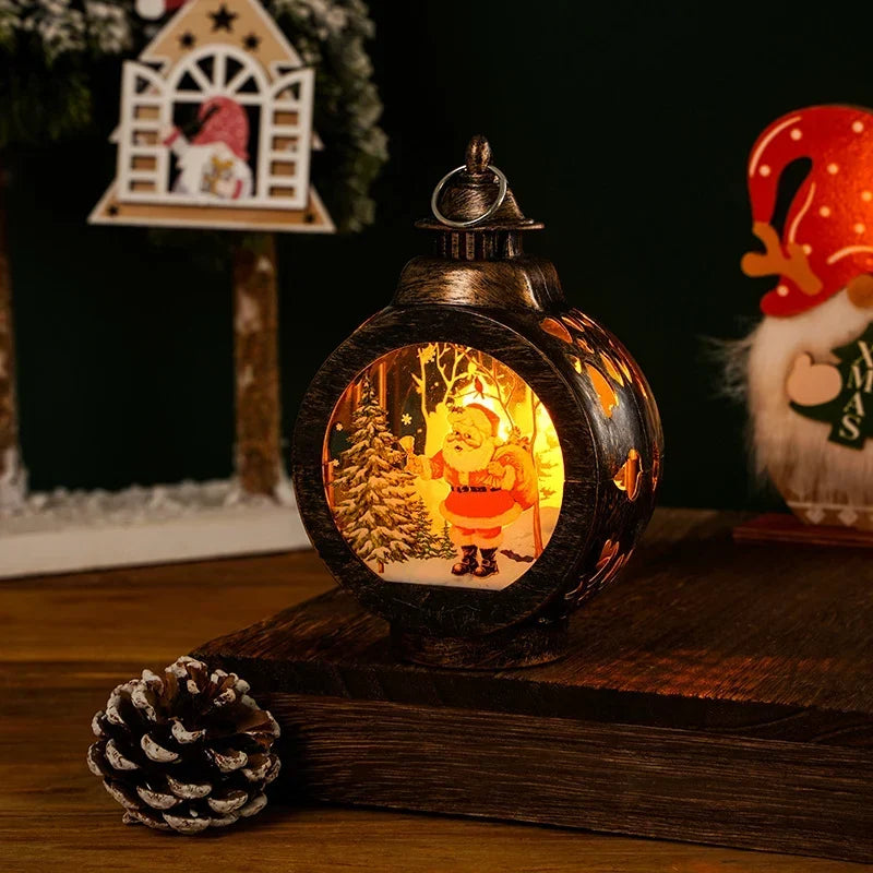 Christmas Lantern Soft LED Flameless Deer Scene