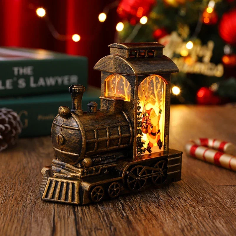 Christmas Lantern Train Scene Integrated Warm Light