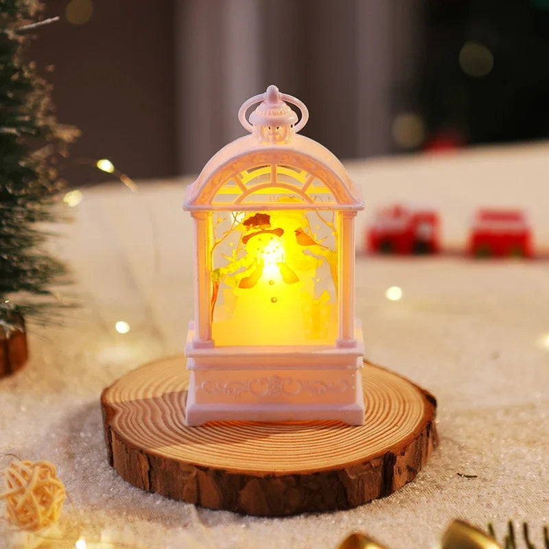 Christmas Lantern Warm Internal Lighting Santa Motif