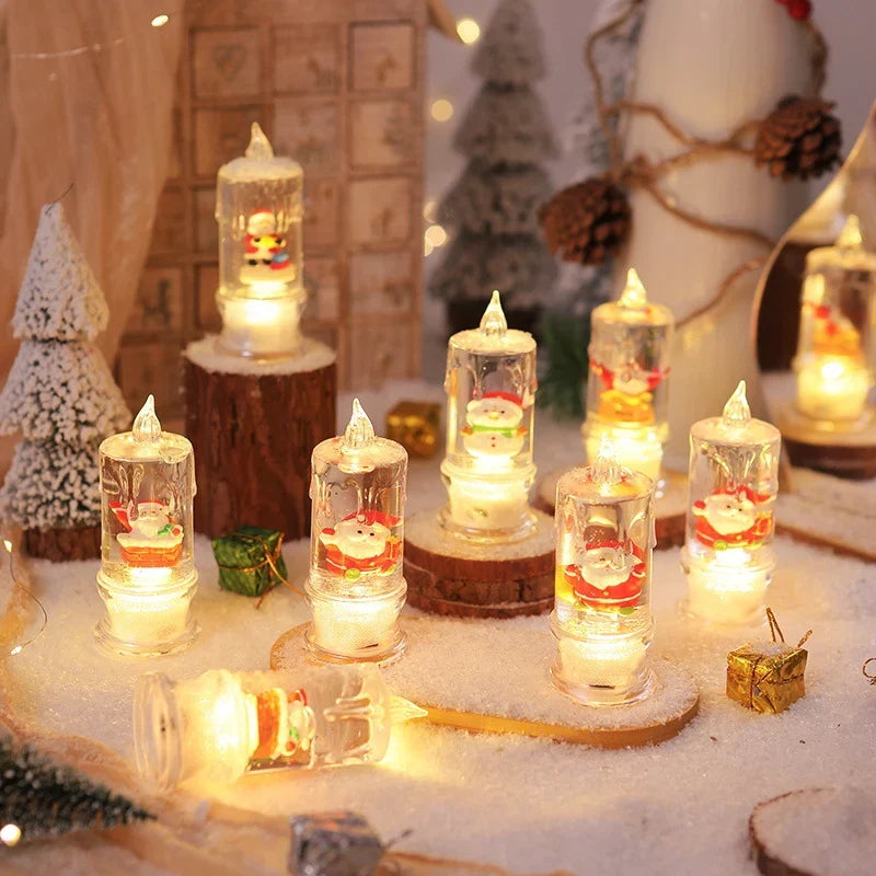 Christmas Lantern Warm LED Glitter Snow Scene