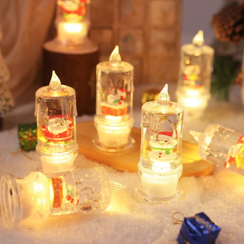 Christmas Lantern Warm LED Glitter Snow Scene