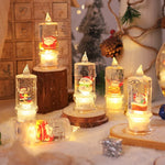 Christmas Lantern Warm LED Glitter Snow Scene