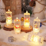 Christmas Lantern Warm LED Glitter Snow Scene