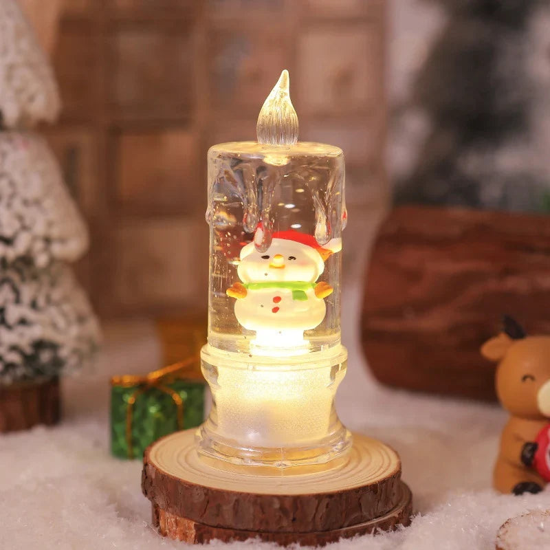 Christmas Lantern Warm LED Glitter Snow Scene