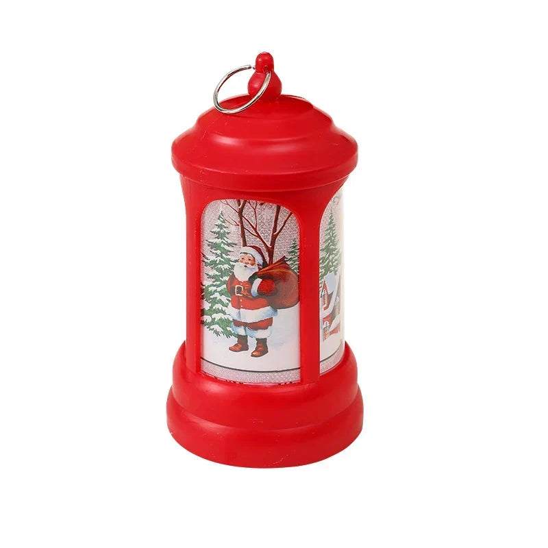 Christmas Lantern Warm LED Santa Motif Hanging Hook