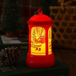 Christmas Lantern Warm LED Santa Motif Hanging Hook
