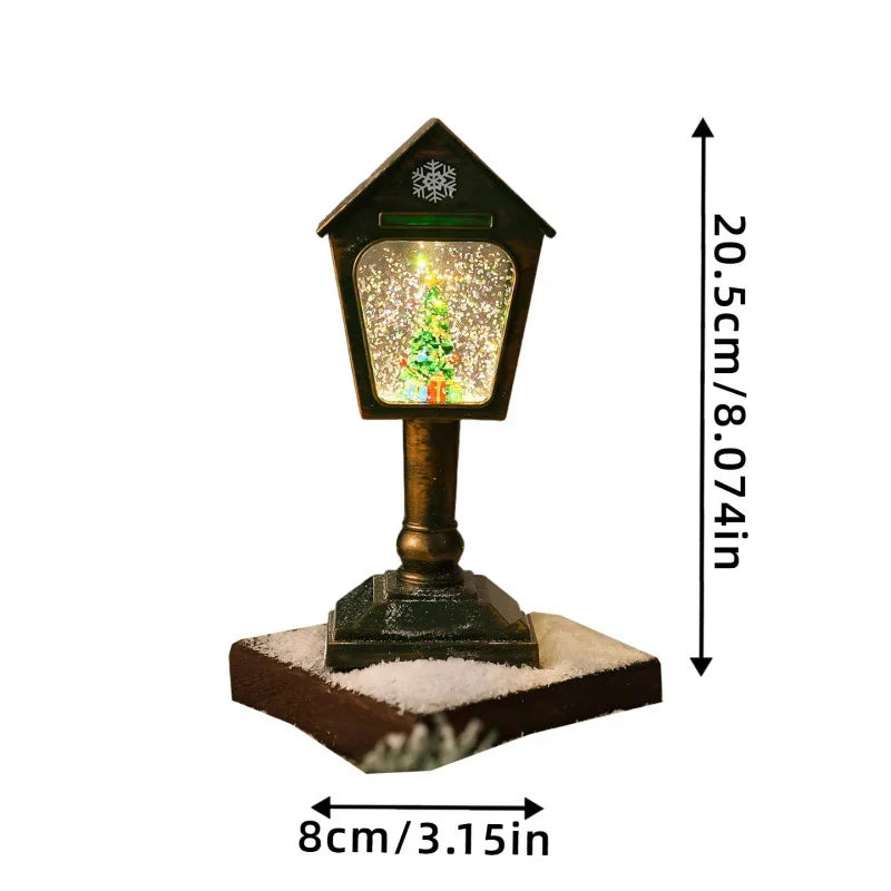 Christmas Lantern Warm White LED Snow Globe