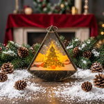 Christmas Light Decoration Triangular Santa Scene Warm White LED