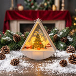 Christmas Light Decoration Triangular Santa Scene Warm White LED