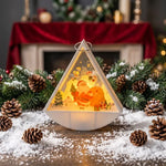 Christmas Light Decoration Triangular Santa Scene Warm White LED