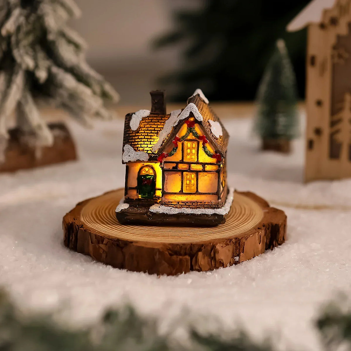 Christmas Light House Handcrafted Warm LED Indoor & Outdoor