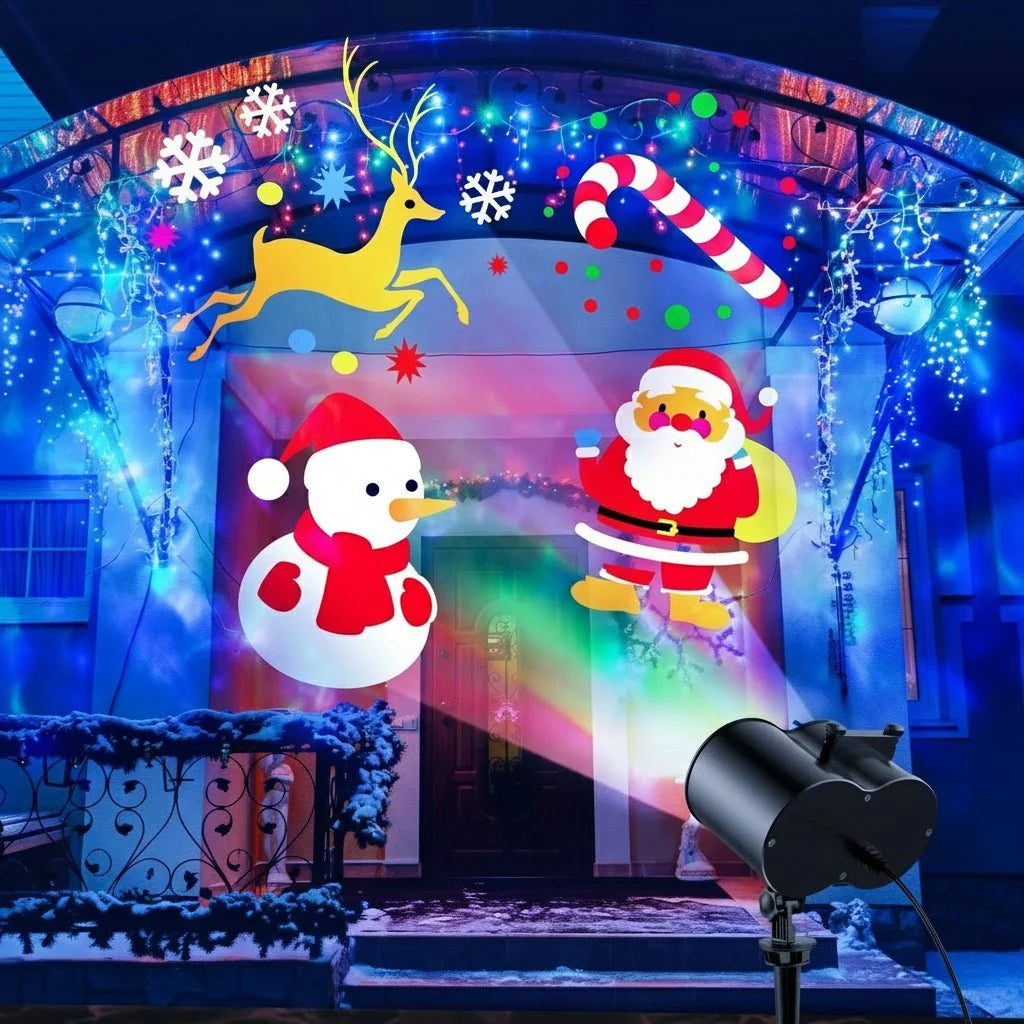 Christmas Light Projector 16 Slides IP44 Outdoor Use