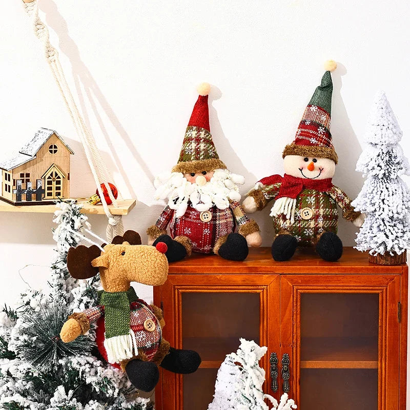 Christmas Moose Figure Soft Fabric & Faux Fur Antlers