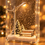 Christmas Night Light Snowy Street Scene Warm White LED Compact 6.1-Inch Tall