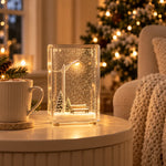 Christmas Night Light Snowy Street Scene Warm White LED Compact 6.1-Inch Tall