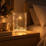 Christmas Night Light Snowy Street Scene Warm White LED Compact 6.1-Inch Tall