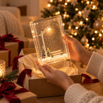 Christmas Night Light Snowy Street Scene Warm White LED Compact 6.1-Inch Tall
