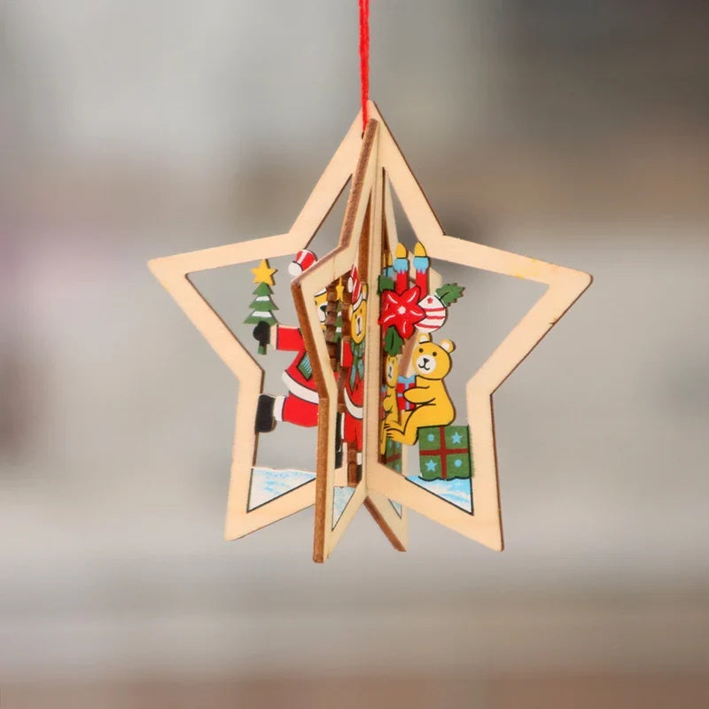 Christmas Ornament 3D Laser-Engraved Wood