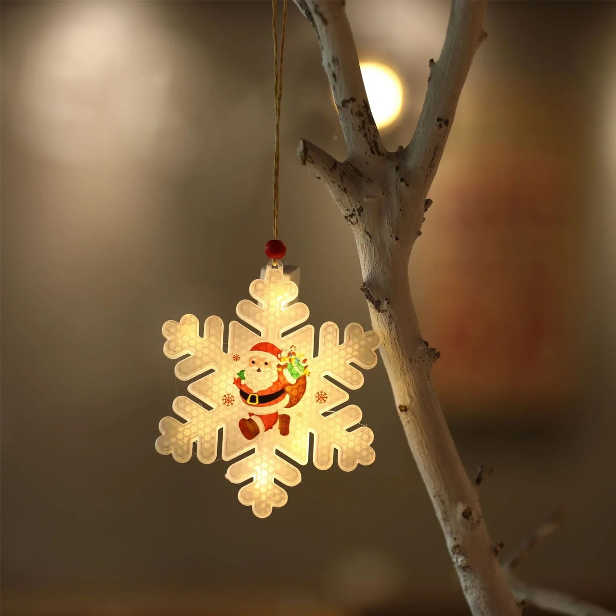 Christmas Ornament Energy-Saving LED Snowflake With Santa