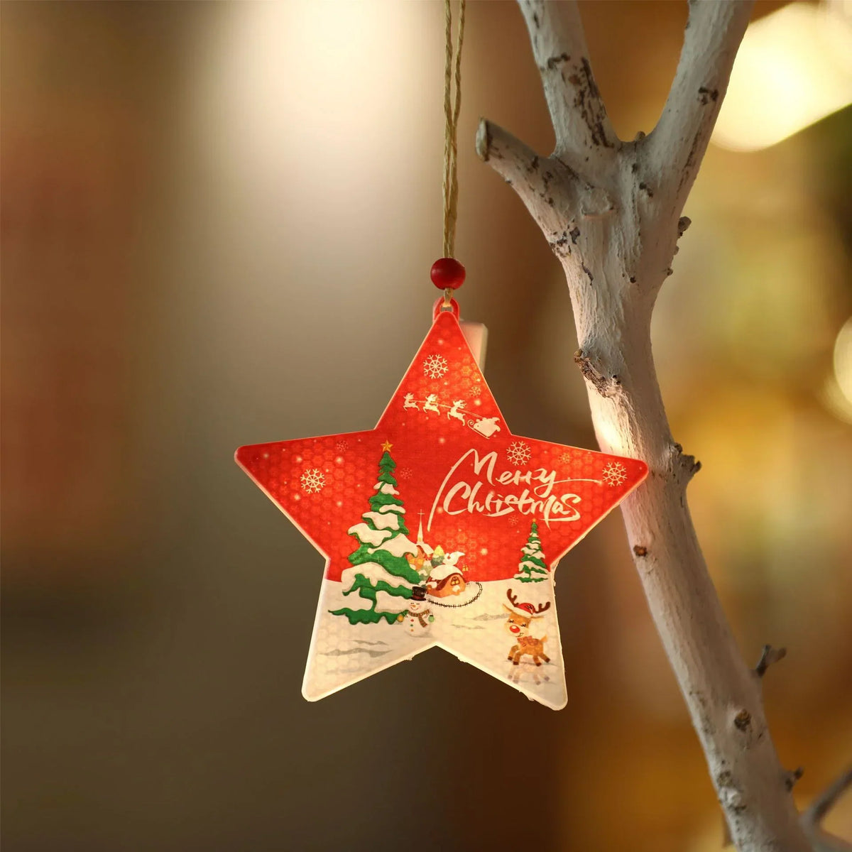 Christmas Ornament Energy-Saving LED Snowflake With Santa