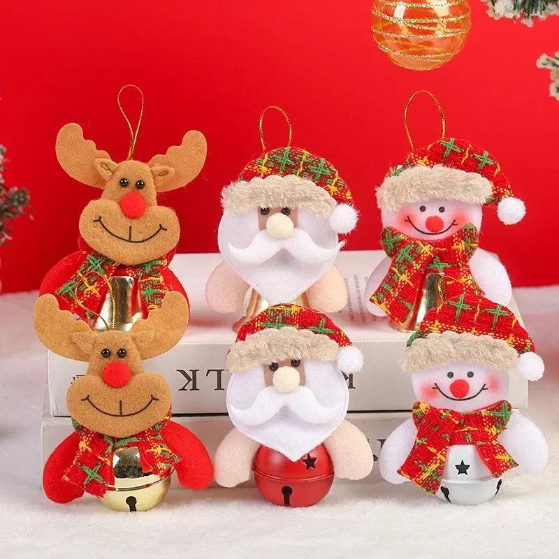 Christmas Ornament Felt Santa With Metallic Bell