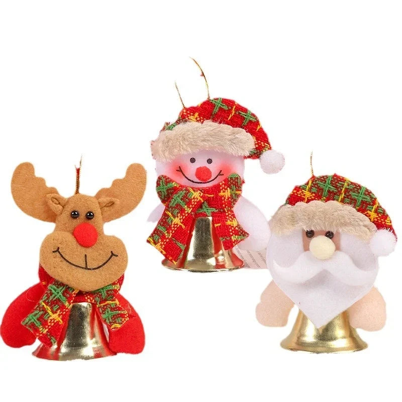 Christmas Ornament Felt Santa With Metallic Bell