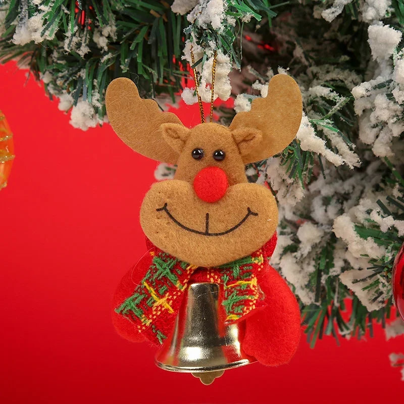 Christmas Ornament Felt Santa With Metallic Bell