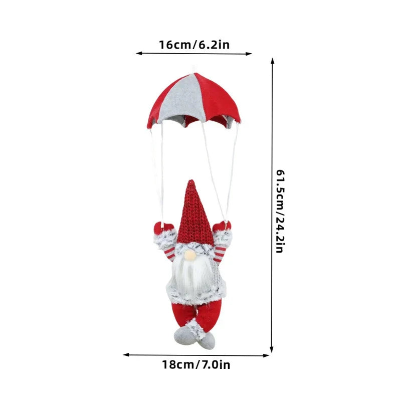 Christmas Ornament Hanging Parachute Santa Durable Fabric