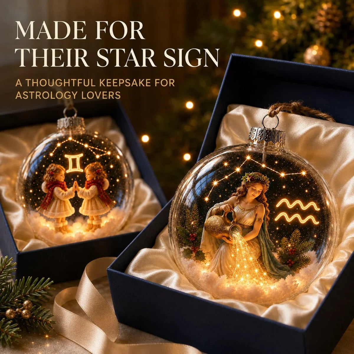 Christmas Ornament Lighted Zodiac Keepsake