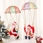 Christmas Ornament Parachuting Santa Musical Easy To Hang