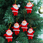Christmas Ornaments Santa Design Shatterproof Plastic Set of Six